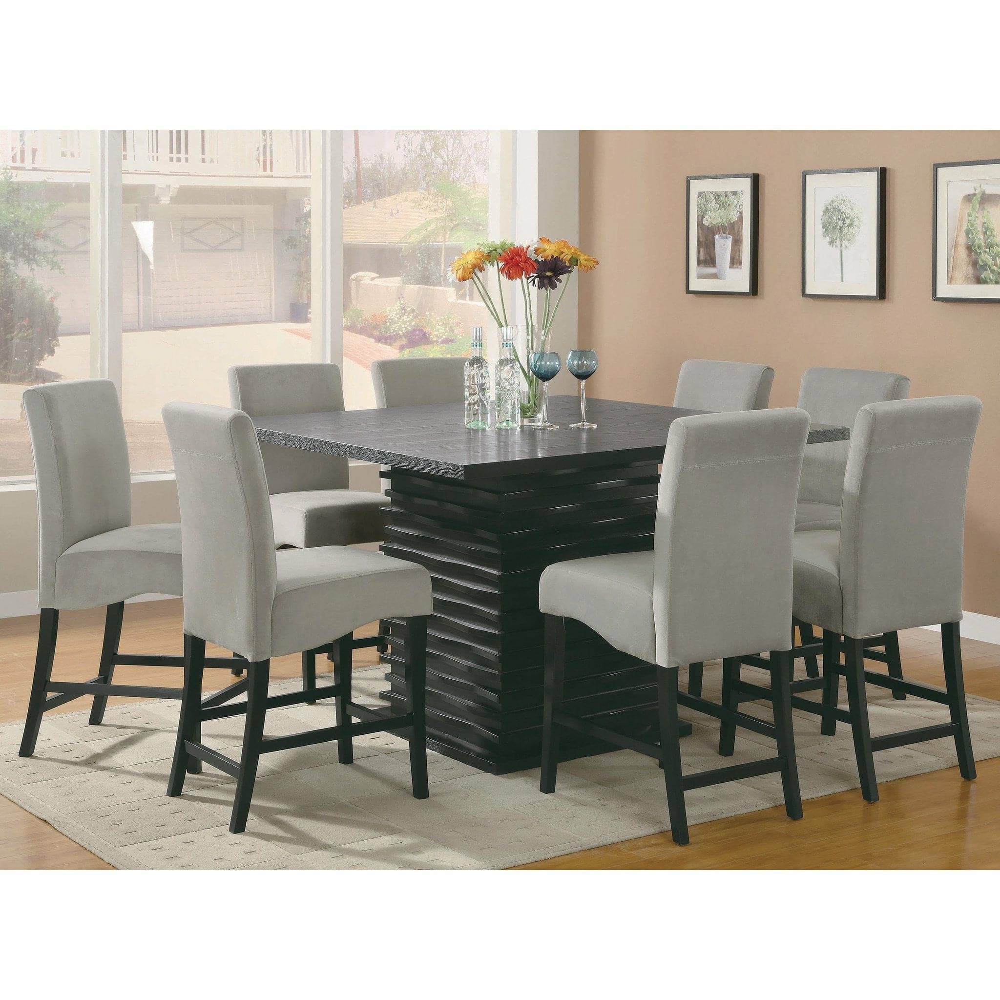 Geometric Base Pub Dining Table in Black - HER Home Design Boutique